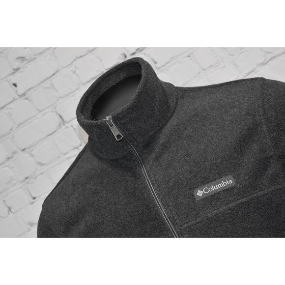 Columbia Fleece Jacket Mens Size Medium Camping Hiking Gray Polyester Full Zip - Picture 5 of 5
